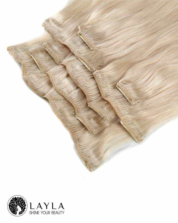 Vietnam hair extensions clip in hair natural color blonde color